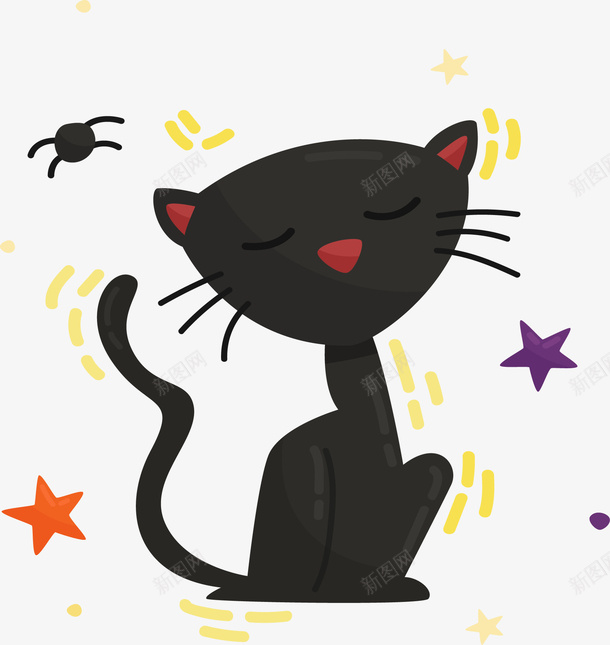 可爱的万圣节黑猫矢量图ai免抠素材_88icon https://88icon.com 万圣节 万圣节黑猫 卡通黑猫 可爱黑猫 矢量png 黑猫 矢量图