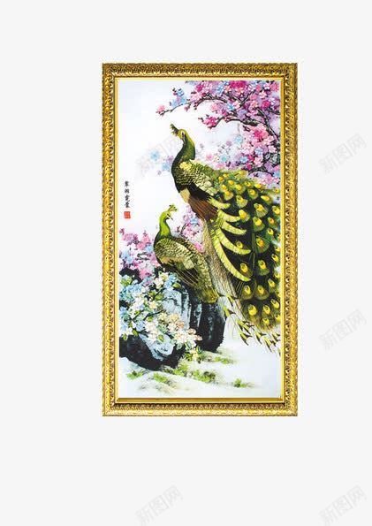 丝带绣孔雀十字绣挂画png免抠素材_88icon https://88icon.com 丝带十字绣 产品实物 十字绣图案 十字绣挂画 孔雀图案 客厅挂画 挂画