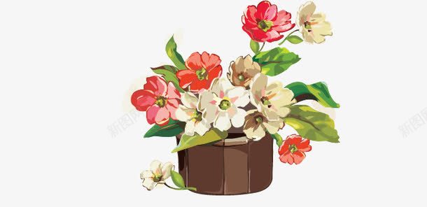 花朵油画矢量图ai免抠素材_88icon https://88icon.com 手绘 油画 花朵 矢量图