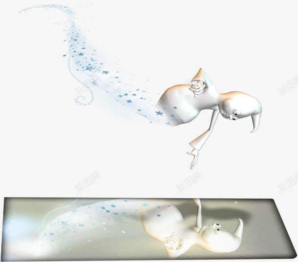 白色精灵照镜子png免抠素材_88icon https://88icon.com 照镜子 白色精灵 精灵