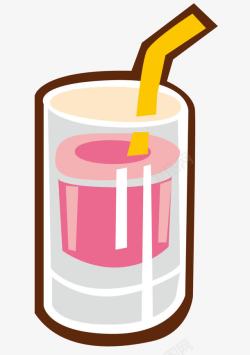 一杯粉色的饮料素材