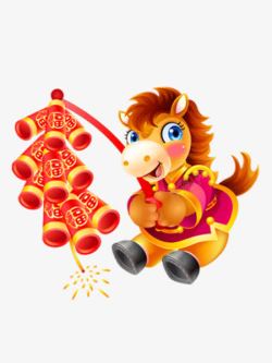 放鞭的小马素材