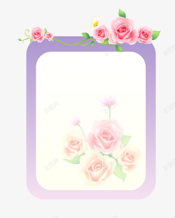 玫瑰花玫瑰花束装饰png免抠素材_88icon https://88icon.com 玫瑰 相框