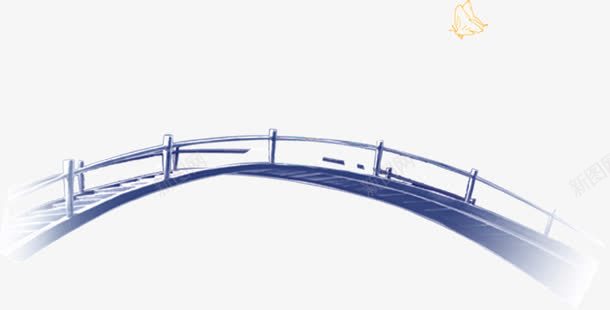 蓝色鹊桥装饰png免抠素材_88icon https://88icon.com 蓝色 装饰 鹊桥