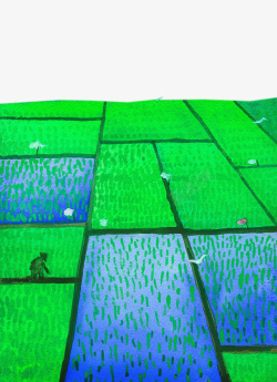 插图农地耕种水稻素材