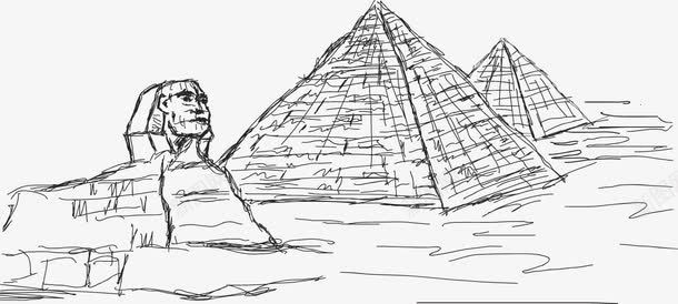 手绘黑色线条绘画埃及金字塔建筑png免抠素材_88icon https://88icon.com 埃及 建筑 手绘 线条 绘画 金字塔 黑色