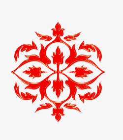 中国传统喜庆红色花纹素材