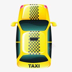 黄色出租车俯视图素材