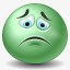 悲伤的的脸表情符号Green图标图标