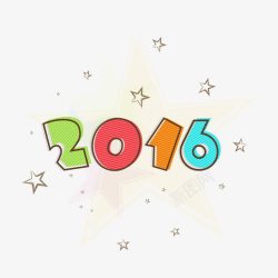 2016可爱卡通新年快乐素材