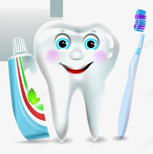 卡通牙刷牙膏牙齿png免抠素材_88icon https://88icon.com 牙刷 牙膏 牙齿