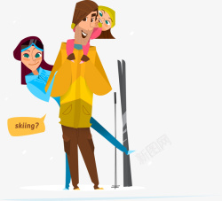 运动滑雪矢量图素材