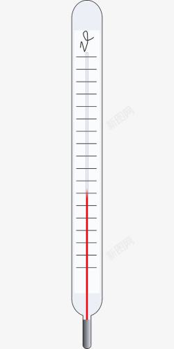手绘白色温度计素材