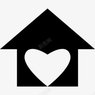 有爱心房子有爱心的形状图标图标