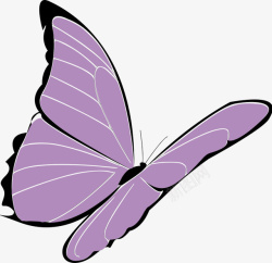 紫色的卡通蝴蝶素材