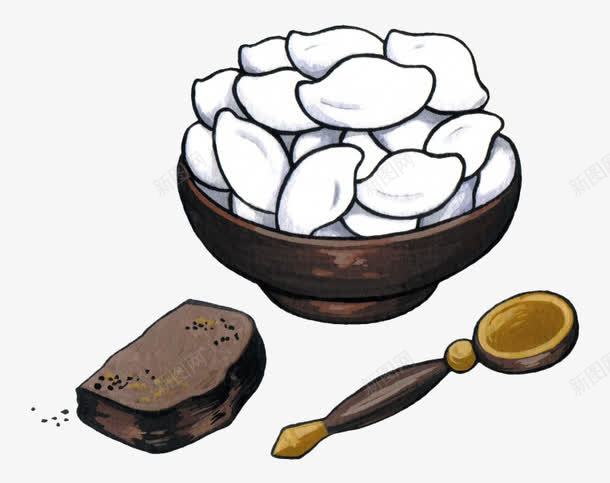 手绘饺子png免抠素材_88icon https://88icon.com 水饺 肉饺 蒸饺 面食 食物 饺子