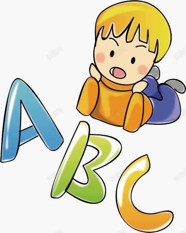 趴着的女孩png免抠素材_88icon https://88icon.com ABC 可爱的 字母 学习 学生 小女孩 插图 黄色的