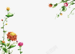 韩国风插画花朵素材