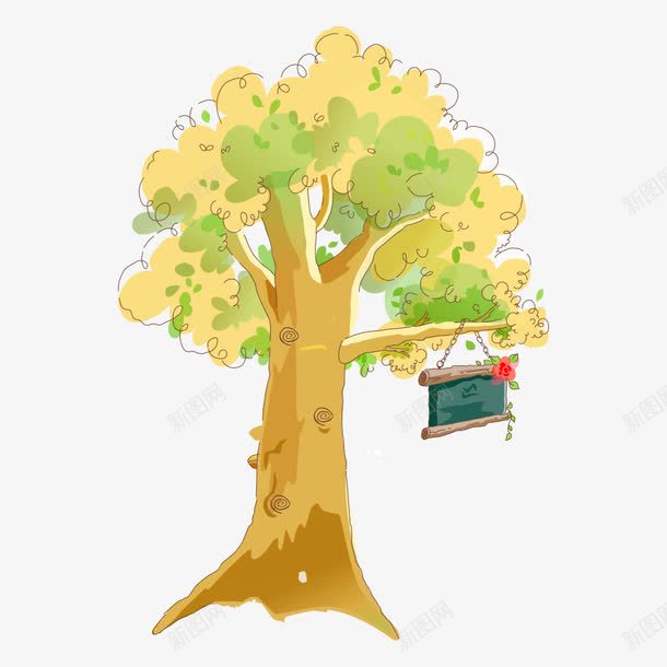 小树植物png免抠素材_88icon https://88icon.com 卡通树 小树 指示牌 植物 牌子 路牌