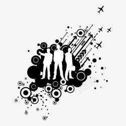 水墨商务矢量图素材