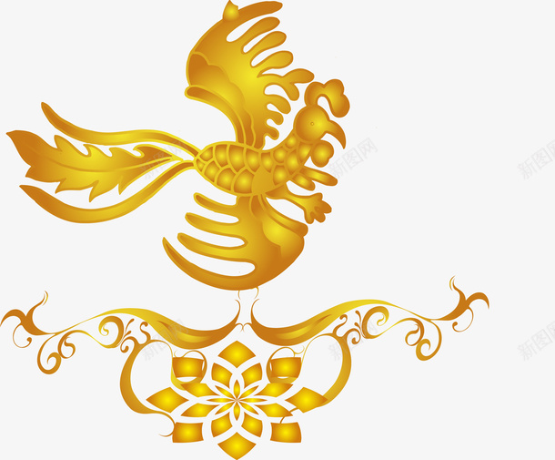 传统花纹凤凰矢量图ai免抠素材_88icon https://88icon.com 凤凰 花纹 金凤 金色 矢量图