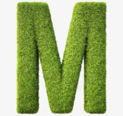草组成的字母M素材