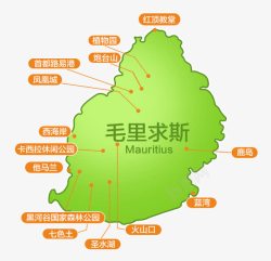 卡通毛里求斯地图素材