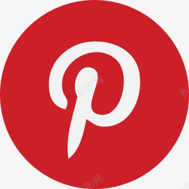 黑白社交Pinterest图标图标