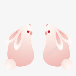 两只粉色的小兔子素材