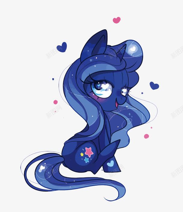 蓝色卡通小马png免抠素材_88icon https://88icon.com PNG图片 PNG图片素材 PNG素材 PNG素材免费 PNG素材免费下载 卡通 小马 手绘 蓝色