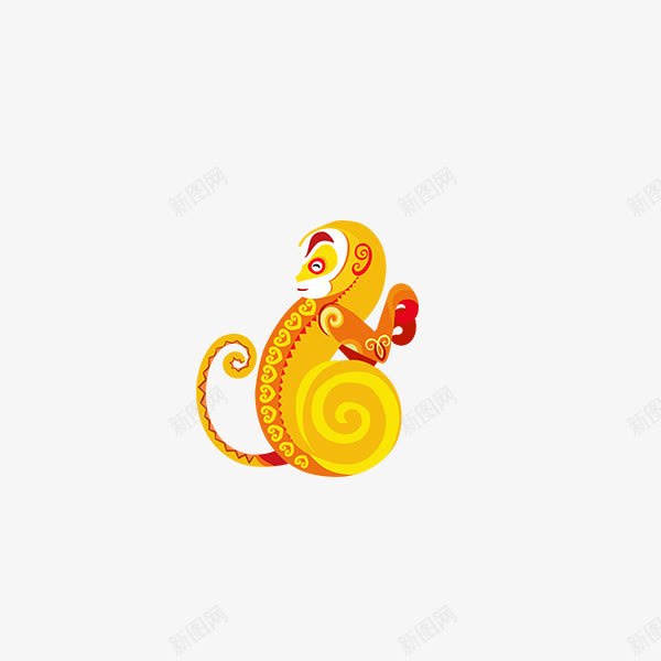 金猴png免抠素材_88icon https://88icon.com 2016 卡通素材 新年 猴年 金猴