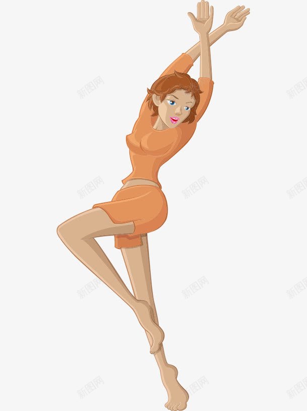 卡通手绘短发跳舞美女png免抠素材_88icon https://88icon.com 卡通的人物 手绘的美女 短发的美女 跳舞的美女