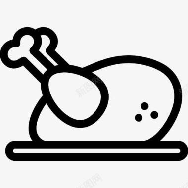 托盘烤鸡在托盘图标图标