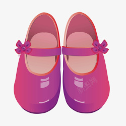 紫红色女士单鞋卡通矢量图素材