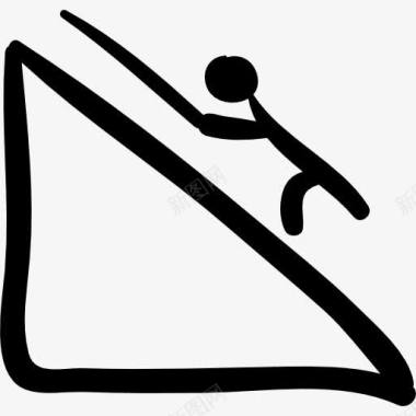 登山裤登山者登山运动场景的手绘图标图标
