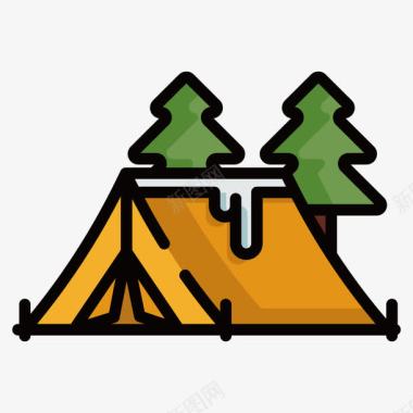 扁平化帐篷图标图标