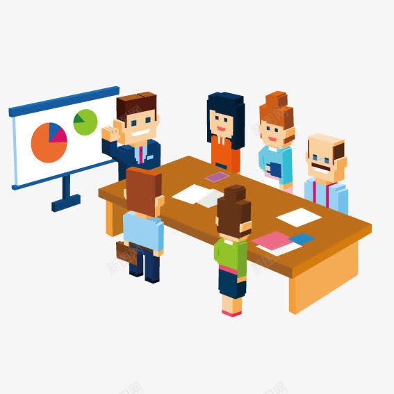在长桌上开会的员工png免抠素材_88icon https://88icon.com 员工 开会 长桌