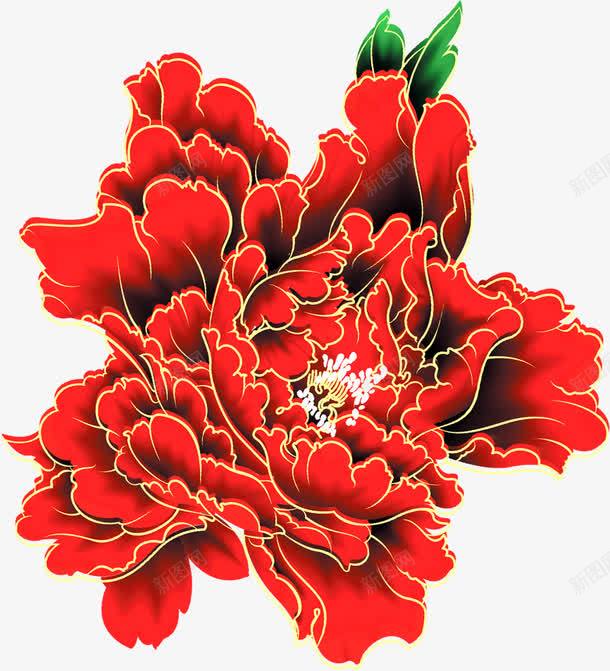 中秋节红色花朵展板png免抠素材_88icon https://88icon.com 中秋节 展板 红色 花朵