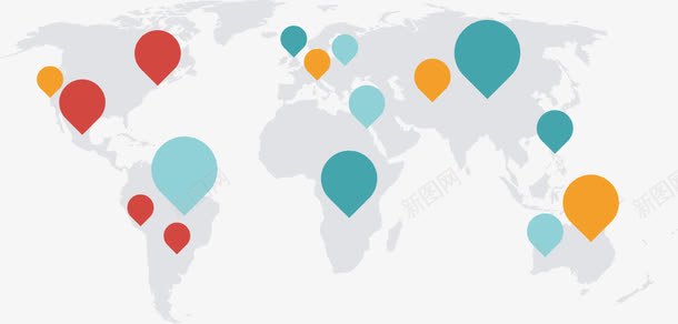 世界地图地理创意主要国家世界地图图标图标