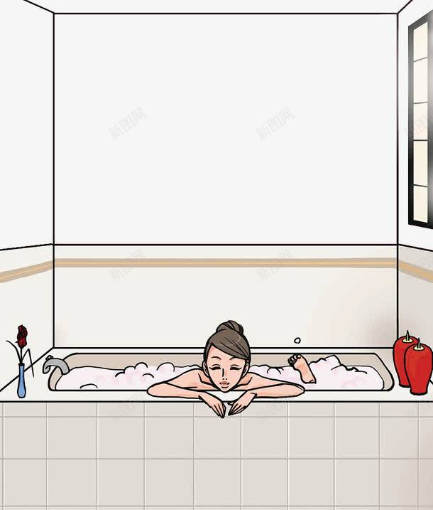 手绘女孩浴缸泡澡png免抠素材_88icon https://88icon.com 女孩 女孩美女浴缸泡澡 手绘 泡澡 浴缸 美女泡澡 趴在浴缸边