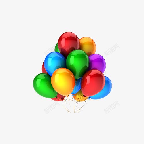 一束气球png免抠素材_88icon https://88icon.com 彩色 气球 漂亮 玩具