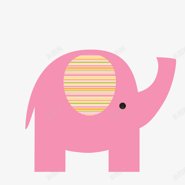 一只可爱的粉色小象矢量图ai免抠素材_88icon https://88icon.com 一只小象 动物 卡通 喷水 扁平化 粉色 长鼻子 矢量图