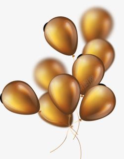 金色清新气球装饰图案素材