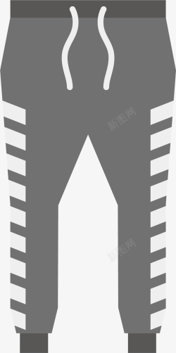 灰白色卡通风格运动裤矢量图素材
