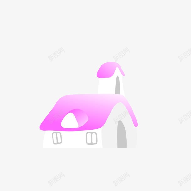 手绘小屋png免抠素材_88icon https://88icon.com 卡通 房屋 粉色小屋