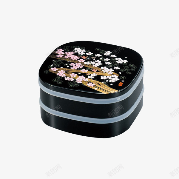 桃花花纹便当png免抠素材_88icon https://88icon.com 产品实物 便捷 小巧