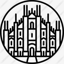 欧洲米兰大教堂米兰大教堂图标高清图片