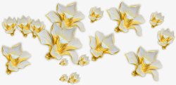 白色金边花朵装饰素材