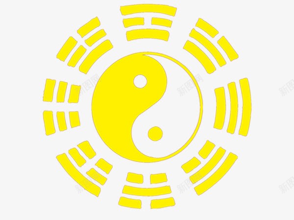 九宫八卦阵png免抠素材_88icon https://88icon.com 免费素材 形状 阴阳 黄色
