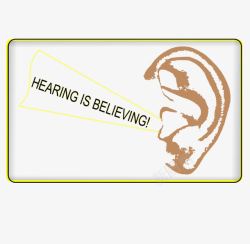 人体部位耳朵听力矢量图素材